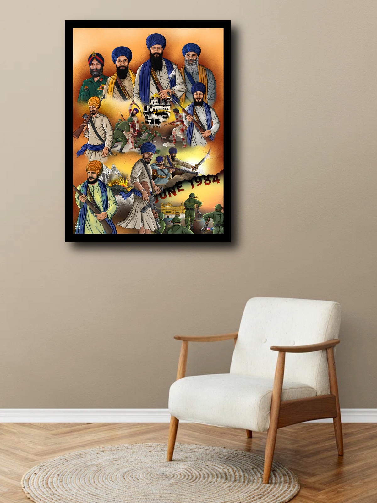 Sikh martyrdom artwork by GS Nagi