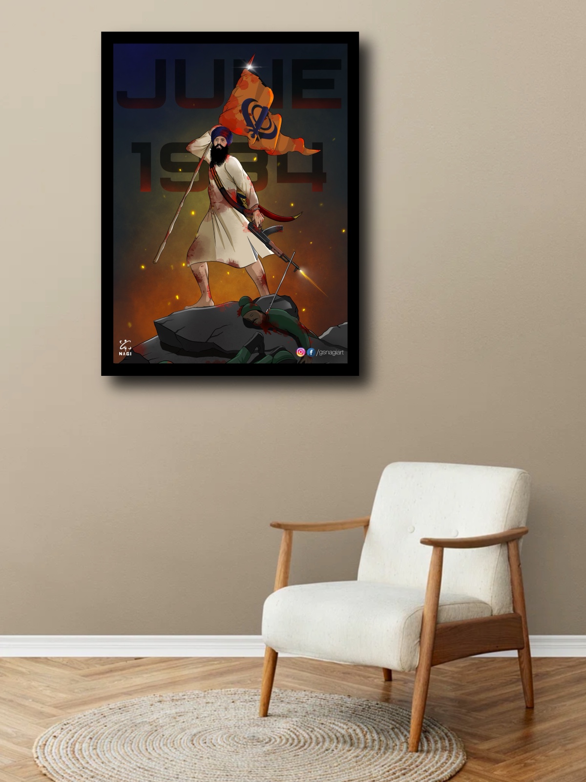 Sikh warrior artwork by GS Nagi