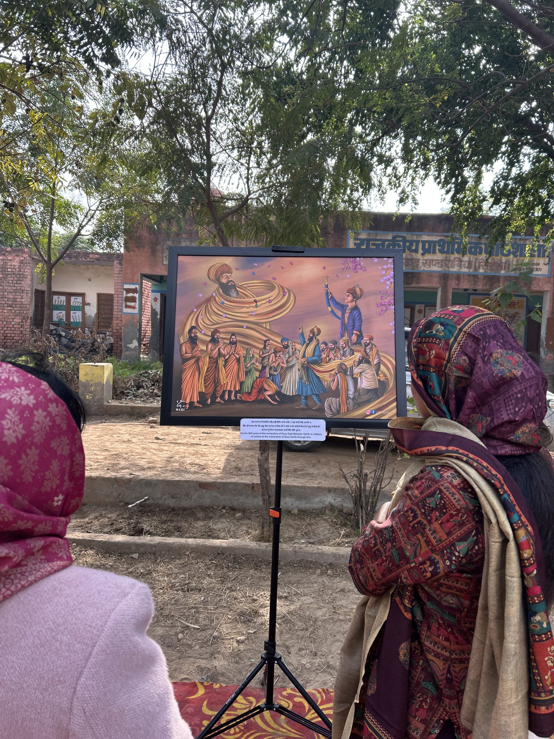 Open-air Sikh art exhibition display stands